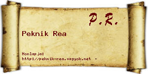 Peknik Rea névjegykártya